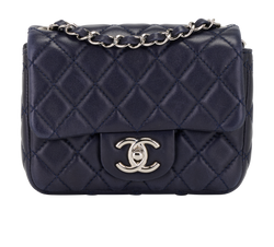 Mini Square Classic Flap, Lambskin Leather, Navy, 12617999 (2008/09), DB/A